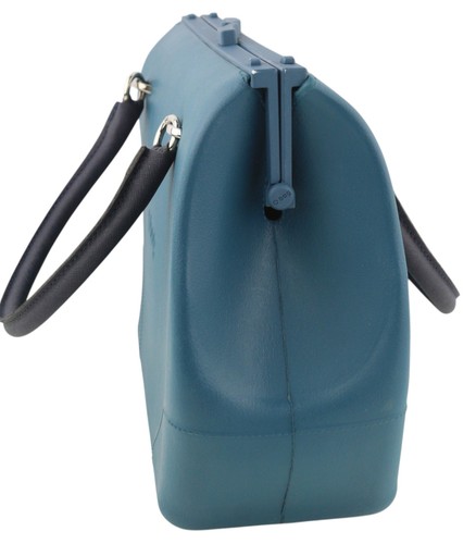 O Bag Doc Damen Tasche OS Blau Doppel Griffe Kiss Schloss Verschluss Dr Typ Logo - Bild 6 von 12