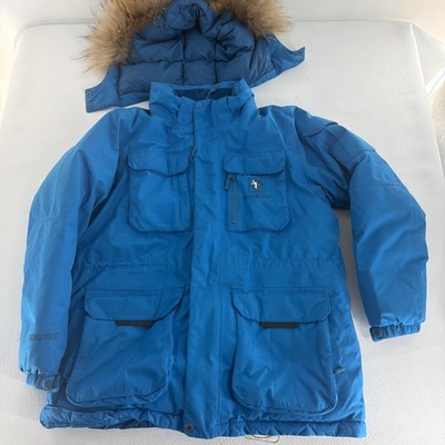 BLACKYAK Ice Edge Goose Down Mountaineering Jacket Blue Womens XS Youth Gore Tex