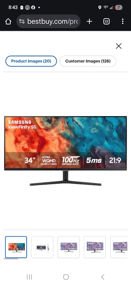 Monitor Samsung 34" ViewFinity S50GC Ultra-WQHD 100Hz AMD FreeSync HDR10 - Imagem 4 de 4