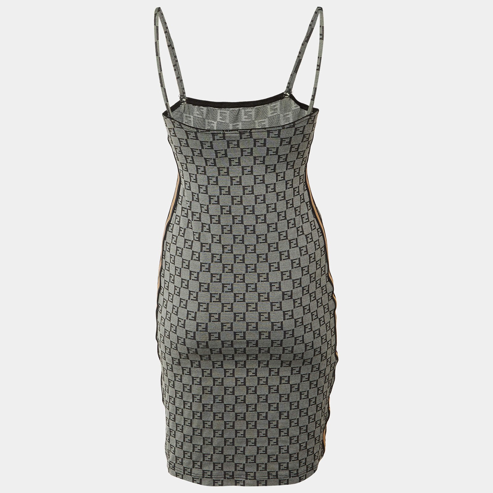 Fendi Mare Vintage Grey FF Logo Jersey Camisole Dress M thumbnail 3