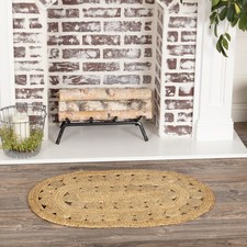 Celeste Braided Jute Oval Welcome Mat Area Rug, 20x30" VHC Brands