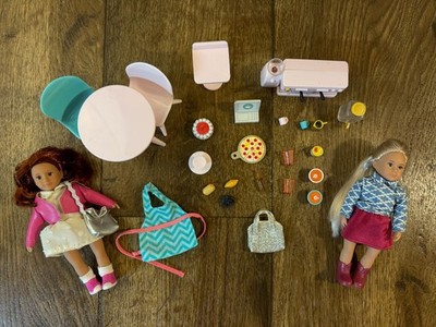 Our Generation Lori Mini 6 Inch Dolls Bundle Accessories Cafe 25+ Piece Expresso