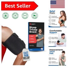 Bicep Tendonitis Brace - Adjustable Upper Arm Compression Sleeve, Large