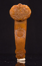 4.3' Old Chinese Dynasty Natural Jade Carve Feng Shui RuYi Ru Yi Statue