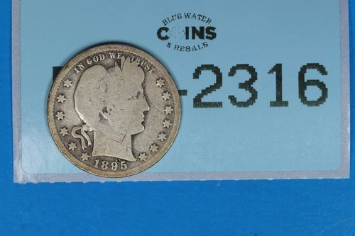 1895-O 25C LIBERTY HEAD BARBER SILVER QUARTER DOLLAR Early US Type RAW-2316