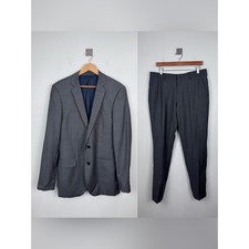 J.Crew Men Thompson Suit Grey Wool Suit Jacket 40L Trouser 33x32