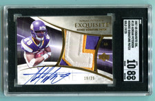 2007 Exquisite Collection Adrian Peterson Gold RC Patch AUTO 19/25 SGC 8 NM-MT