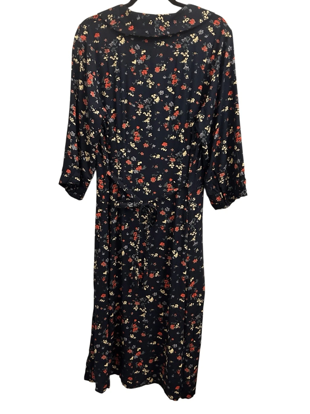 VETEMENTS Abito midi floreale con bottoni davanti Ella Simone e cintura autocravatta taglia XL Cottagecore