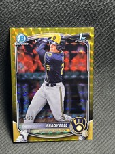 2025 BOWMAN DRAFT BRADY EBEL 1ST GOLD GEOMETRIC REFRACTOR 35/50 BREWERS