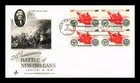 US COVER BATTLE OF NEW ORLEANS 150TH ANNIVERSARY FDC BLOCK OF 4 ARTCRAFT