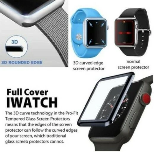 3D Tempered Glass Screen Protector For iWatch Apple Watch 5/6 40/44mm - Image 3 of 4