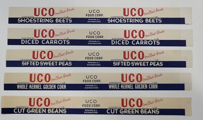 LABEL Uco Food Corp Newark New Jersey Can Set of 5 small File Copies