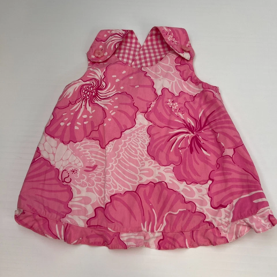 Conjunto Vintage Lilly Pulitzer Bebé 18 Meses Reversible Floral Guinga Top Core Ex Foto 2 de 4
