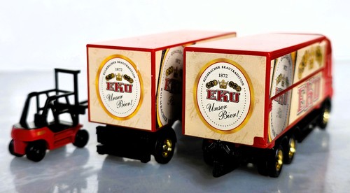 EKU Pils Grell Minitruck Werbetruck Sammeltruck Scania 124L+Anhänger + Stapler - Bild 8 von 11