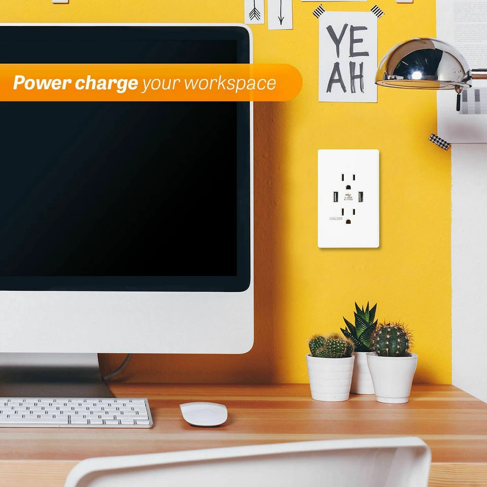 Paquete de 10 puertos USB dobles cargador de enchufe de pared receptáculo de alimentación de CA panel de placa de salida Foto 4 de 4