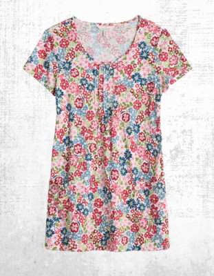 Damen Seasalt Jersey Oberteil Kurzarm Baumwolle geblümt bunt geblümt Lizzy