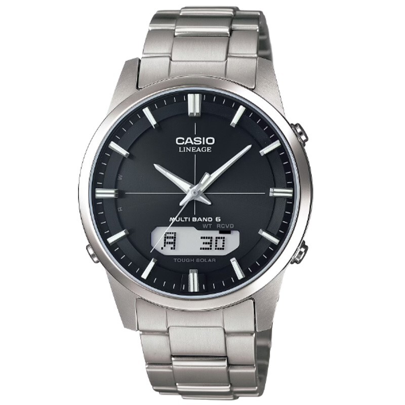 d*2様 CASIO LINEAGE LIN-155 チタン CASIO Lineage LIN-171J Quartz Watch Black Dial Stainless Steel