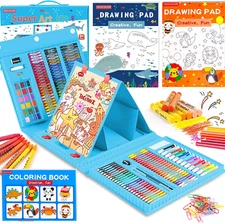 Art Supplies, 283 Pieces Drawing Set Art Kits with Trifold Easel, 2 Drawing Pads