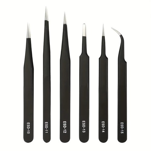 Curved Straight Precision Tweezers Set Circuit Board Repair