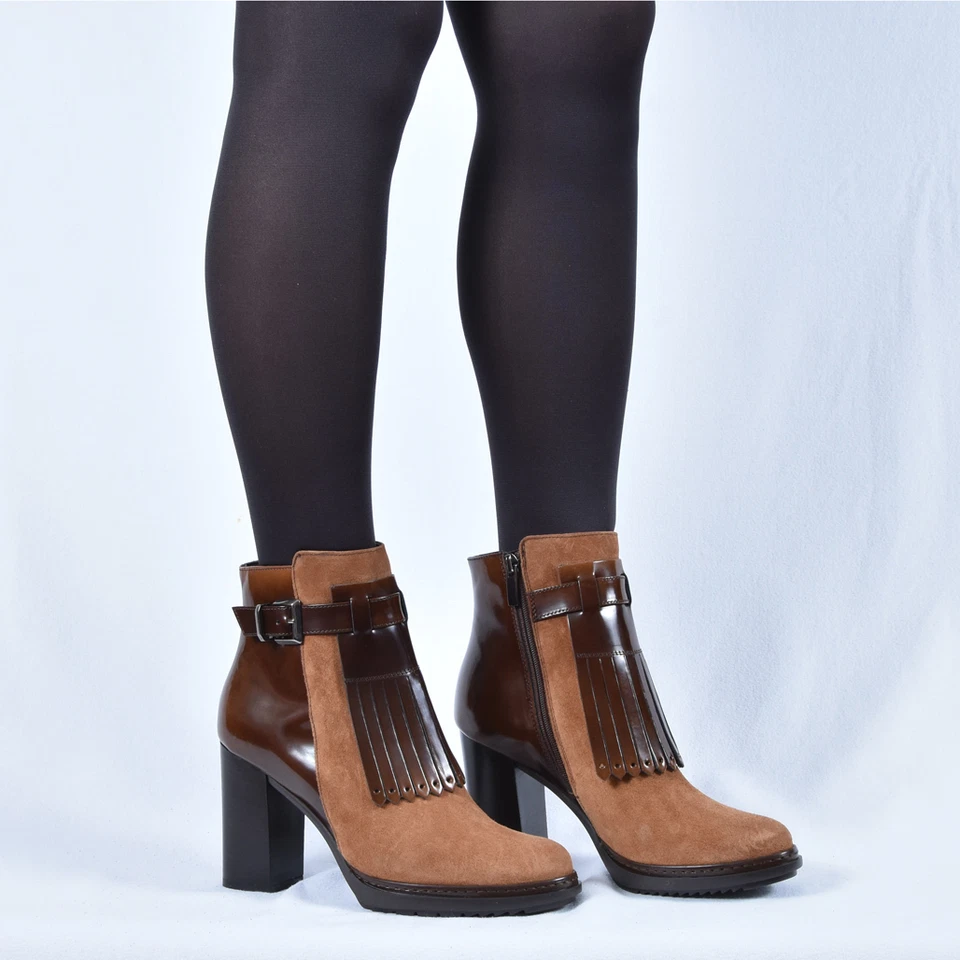 New Peperosa Damen Stiefeletten Stiefel Boots Braun Leder 37 39 40 - Bild 2 von 4