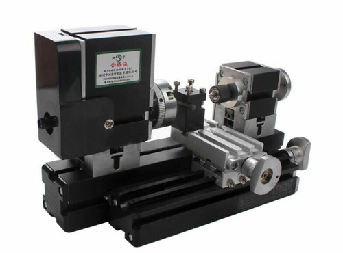 60W Mini Metal Lathe Soft Metalworking Woodworking DIY Model Making High Power - Picture 2 of 6