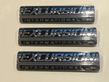 3Pc FENDER / REAR HATCH BODY Emblems For 00-05 EXCURSION INTERNATIONAL CHROME