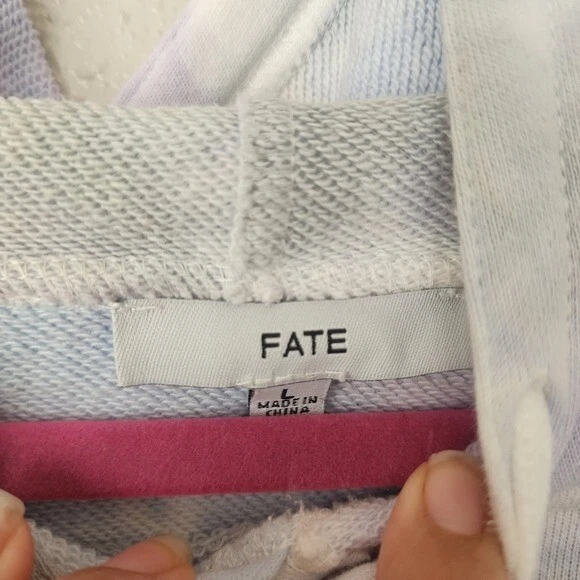 VETEMENTS Felpa con cappuccio Fate Tie Dye Drop spalla crop cotone lounge comfort relax baggy blu L