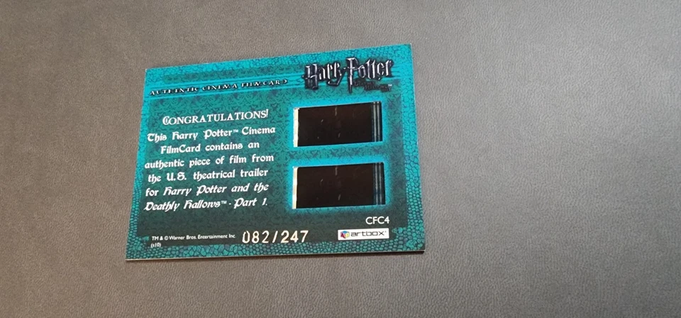 Tarjeta reliquia celda de película de cine parte 1 de Harry Potter de las Reliquias de la Muerte CFC4 #082/247 Foto 2 de 2