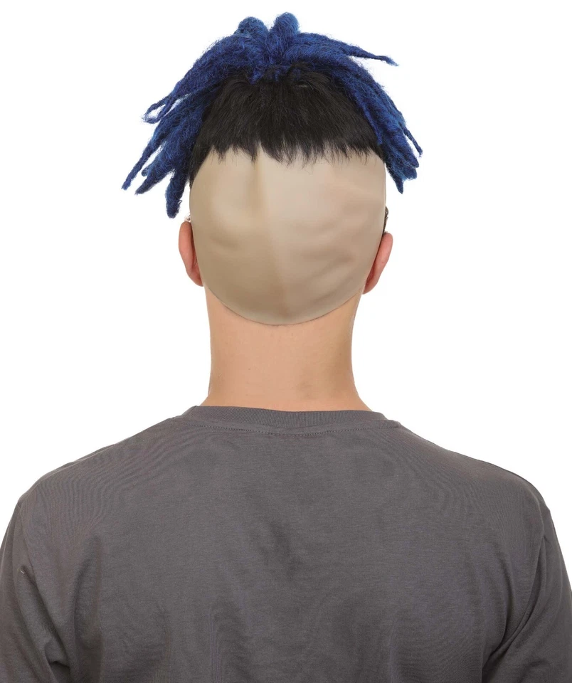 Peluca Updo Dreadlock azul oscuro rapero americano para hombre adulto, HM-1508 Foto 4 de 4