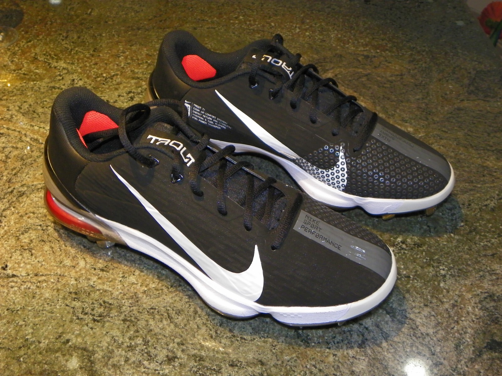 Nike Force Zoom Trout 7 Pro Baseball Cleats Black/White CQ7224-009 Men's Size 11