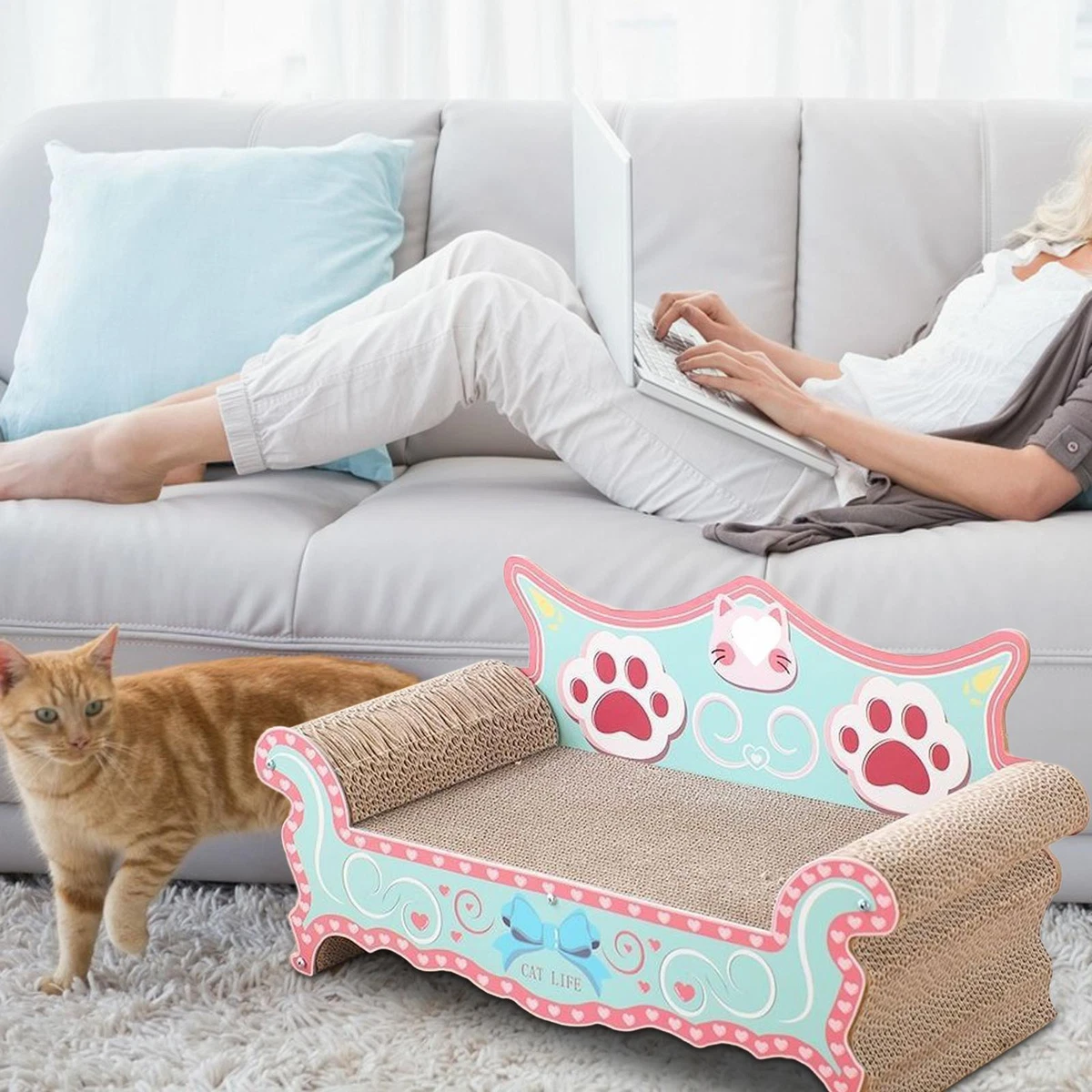 Cardboard cat sale couch