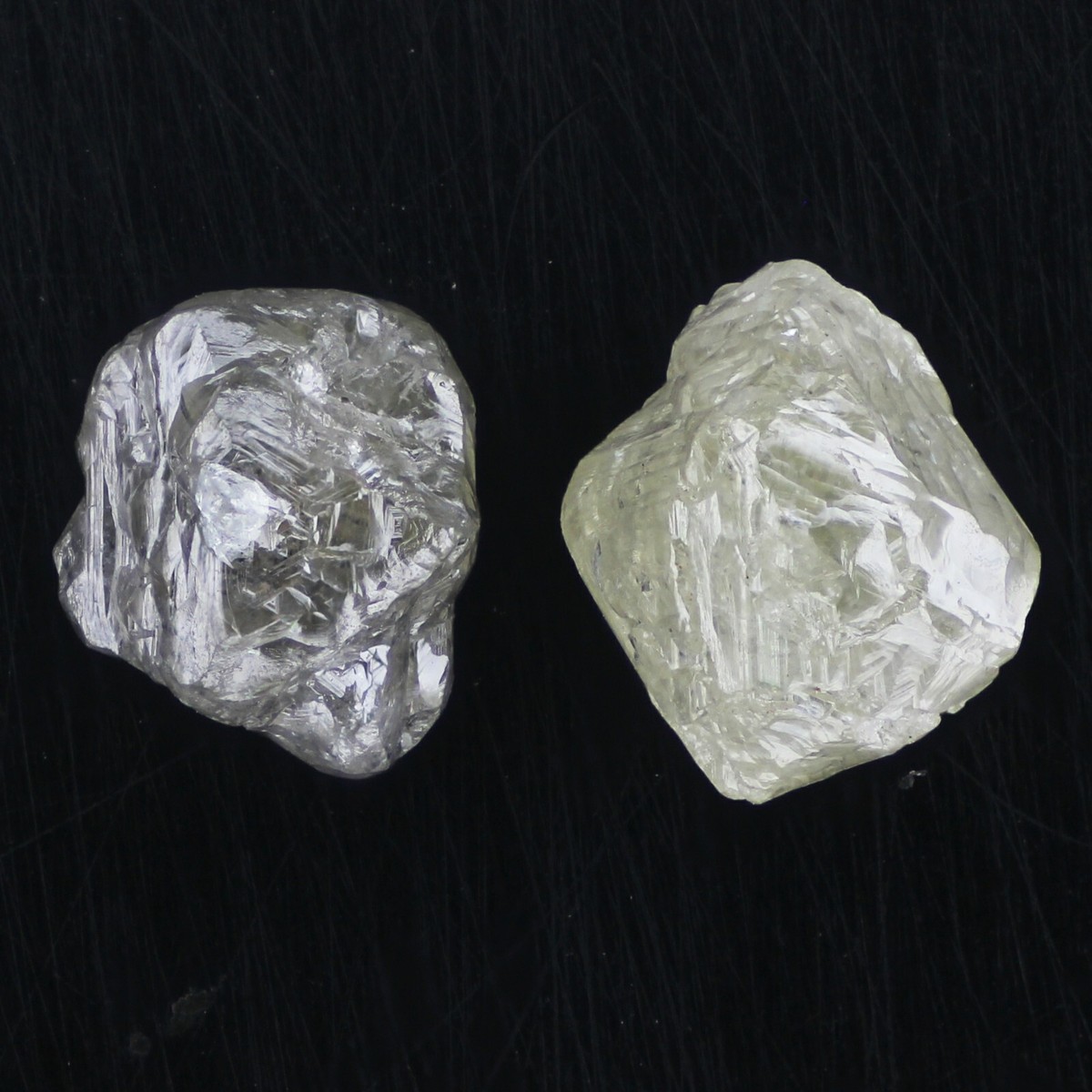 1.47 CT 2 Piece Silver Grey Rough Loose Gemstone Diamond