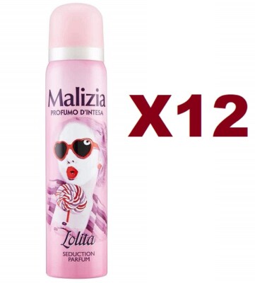 12 PZ MALIZIA Profumo d'intesa LOLITA DEO SPRAY 100ML deodorante
