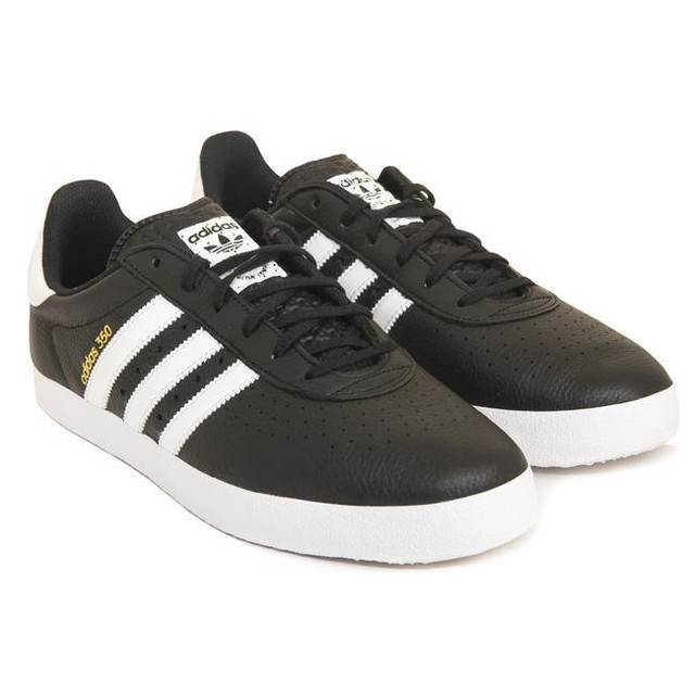 adidas black leather trainers