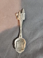 Hearst Castle Souvenir Spoon Pewter San Simeon California Neptune Pool 3.5"
