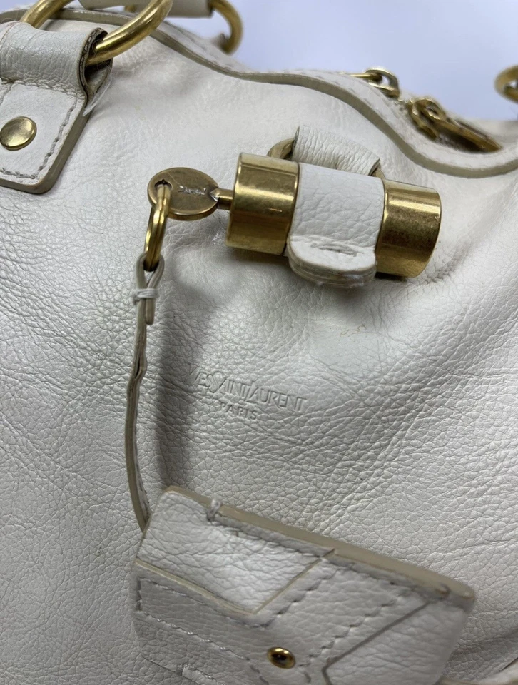 Bolso de Hombro YSL Yves Saint Laurent Muse Cuero Blanco Foto 3 de 4