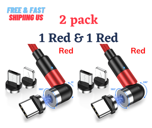 LED Flowing Light Up Magnetic Cable For Micro USB Samsung iPhone- 2 Packs 3.8 ft - Picture 8 of 8