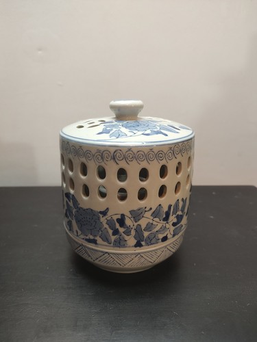 Asian Inspired Ceramic Luminary Ginger Jar Candle Holder/Cover 6" Fairy Light - Picture 4 of 13