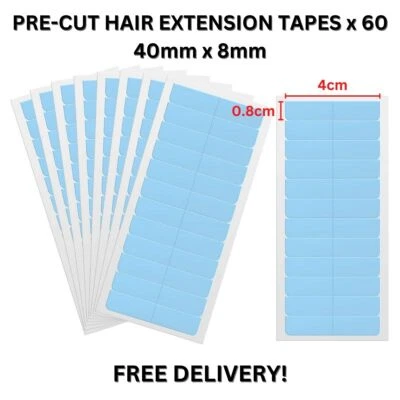 Replacement Double Sided Adhesive Tape For Tape in Hair Extensions Skin Weft x60