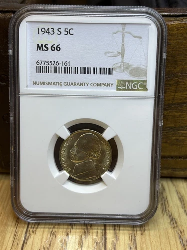 1943-S 5C Thomas Jefferson Nickel NGC MS66