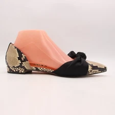 J Crew  Knot  Pointed Toe Women's Size 8 Flats Embossed Snake Leather