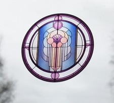 Rennie Mackintosh Style Stained glass Effect Static cling window Decor Reusable 