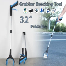 Pick Up Tool Reacher Grabber Trash Helping Hand 32" Long Reach Arm Heavy Duty