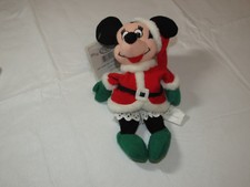 The Disney Store Mini Bean Bag Santa Minnie 7" Christmas Pre owned