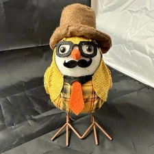 Way To Celebrate Harvest Felt Bird With Tie Glasses Plaid Mustache