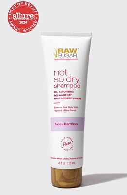 Raw Sugar Not So Dry Vegan Shampoo Aloe + Bamboo, 4 fl oz Volumes & Freshens