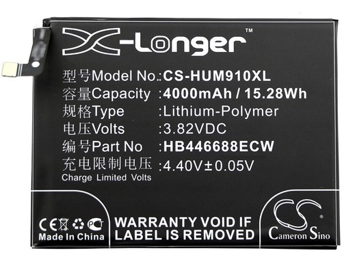 3.82V Batterie pour Huawei Ascend Mate 9 Pro HB446688ECW 4000mAh Neuf - Photo 3 sur 4
