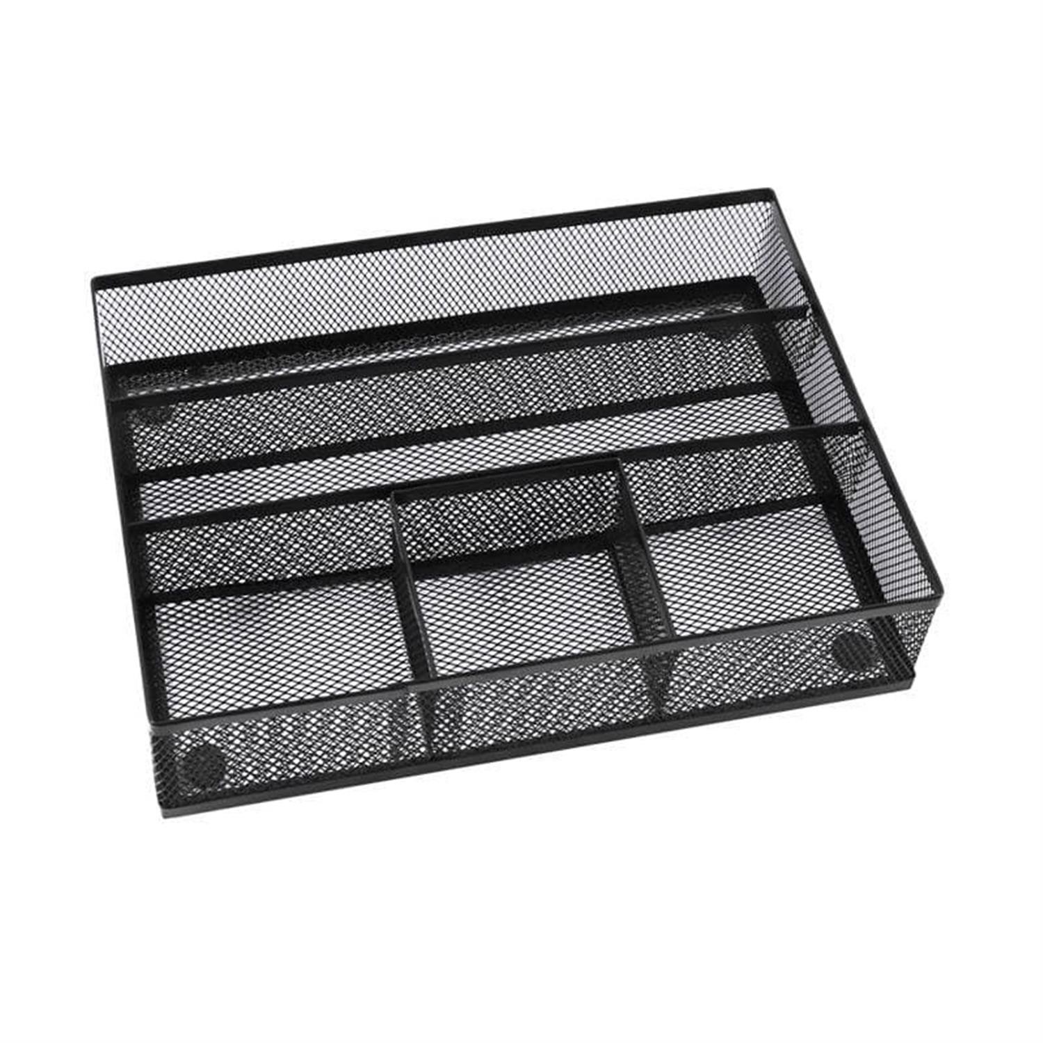 5 Sorter Drawer Mesh Desk File Black Organizer 30 x 21.5 x 6cm