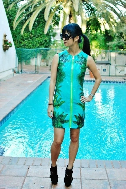 VERSACE H&M ~ Abito in paillettes con stampa palma ~ Taglia: M AUTENTICO