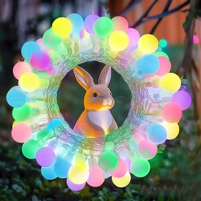LED Globe String Lights, 33ft 100 LED Connectable Easter String Lights with 8...